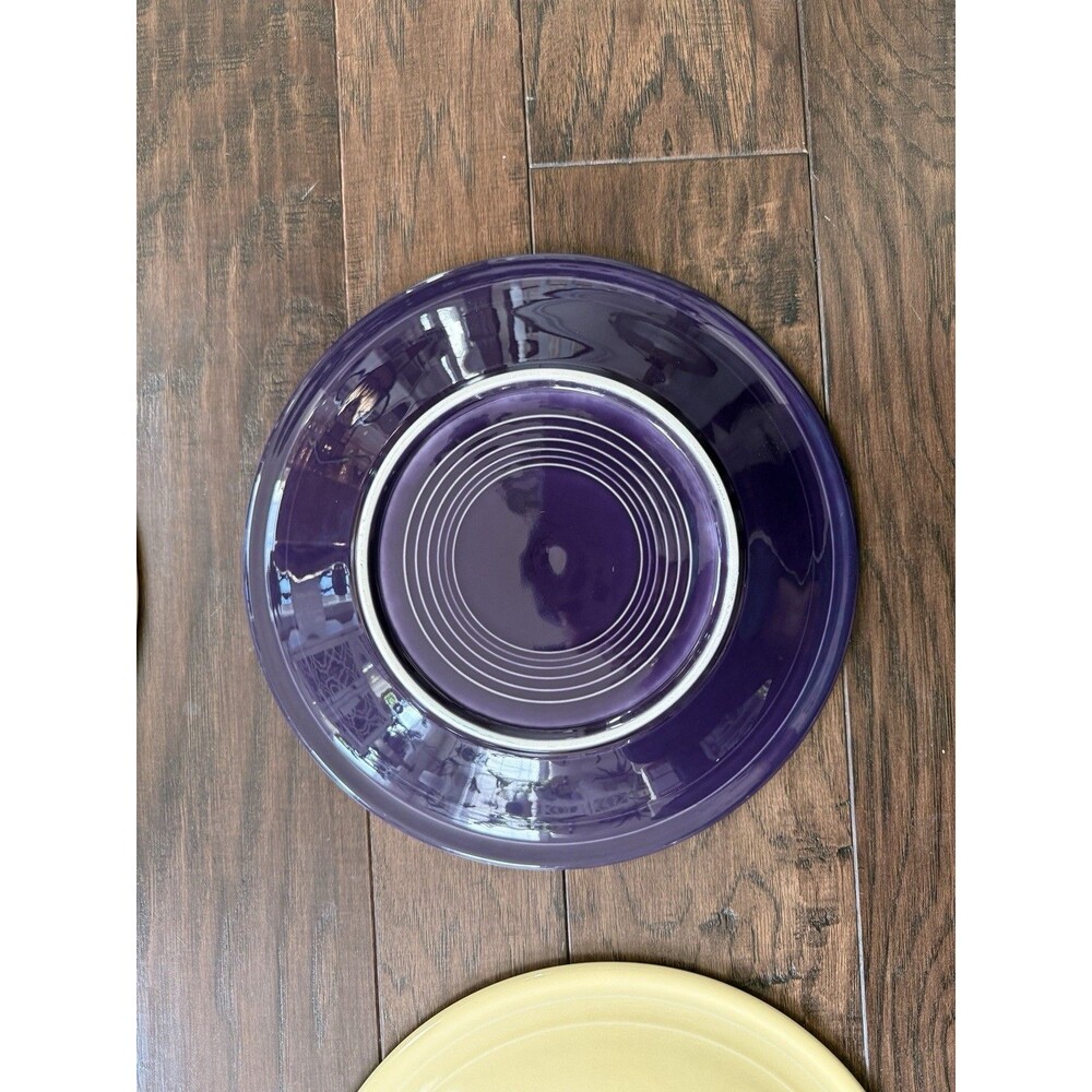 Lot Of 4 Vintage Fiestaware 10.5 Dinner Plate Yellow Orange Unmarked Purple - Picture 7 of 11